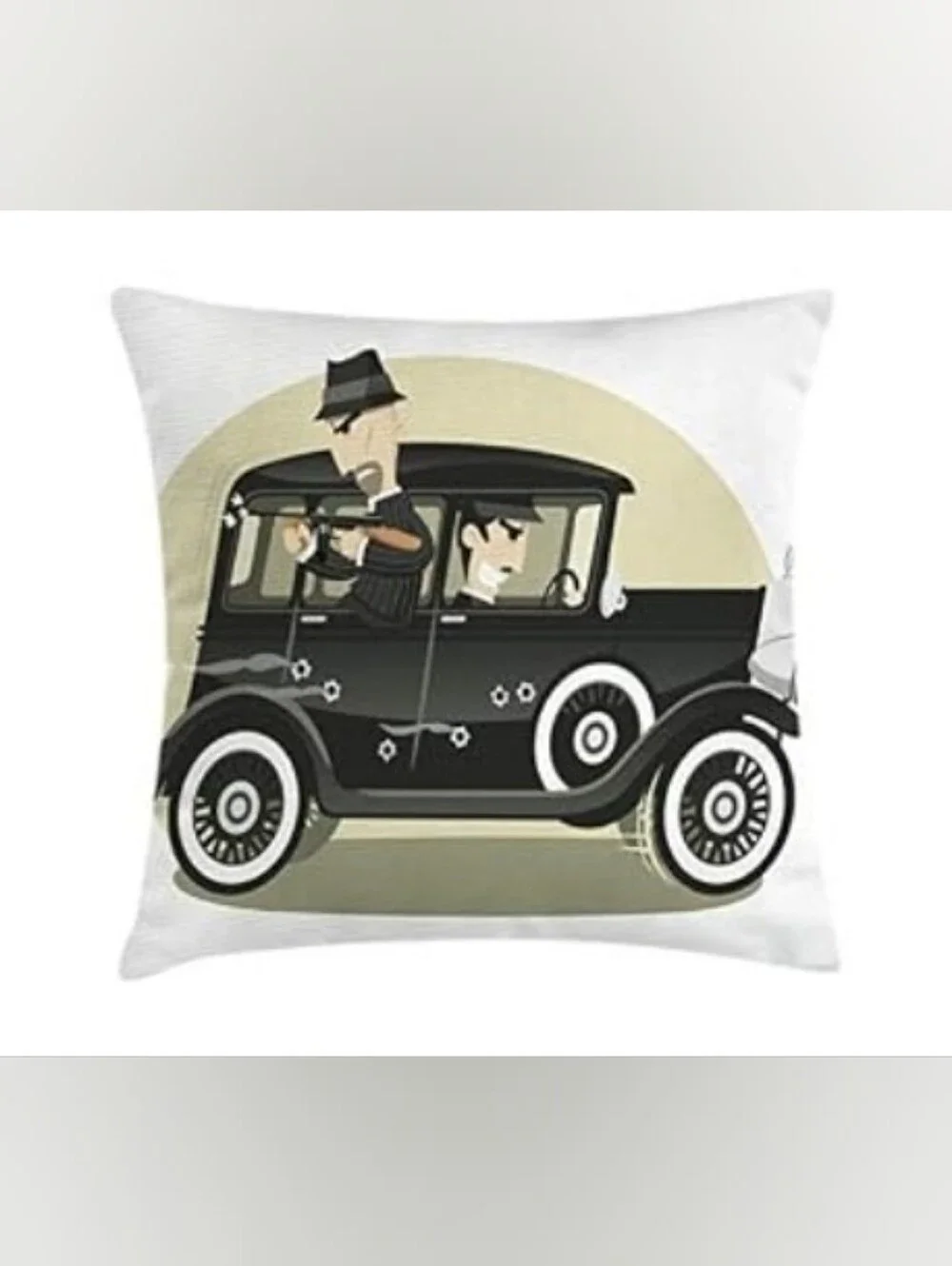 Vintage Gangster Car Pillow Cover